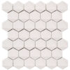3D Hexagon 2" x 2" White Glossy Porcelain Mosaic Tile