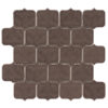 Modern Arabesque Taupe Glossy Porcelain Mosaic Tile