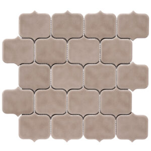Modern Arabesque Dark Grey Glossy Porcelain Mosaic Tile
