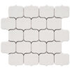 Modern Arabesque White Glossy Porcelain Mosaic Tile