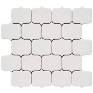 Modern Arabesque White Glossy Porcelain Mosaic Tile