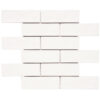 Forio 2" x 6" Brick White Glossy Porcelain Mosaic Tile