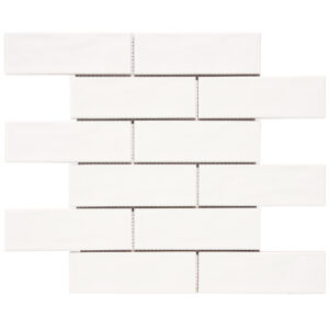 Forio 2" x 6" Brick White Glossy Porcelain Mosaic Tile