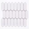 Forio 1.2" x 4.2" Picket White Glossy Porcelain Mosaic Tile