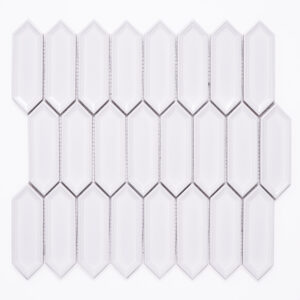 Forio 1.2" x 4.2" Picket White Glossy Porcelain Mosaic Tile