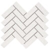 Forio 1.35" x 4.35" Herringbone White Glossy Porcelain Mosaic Tile