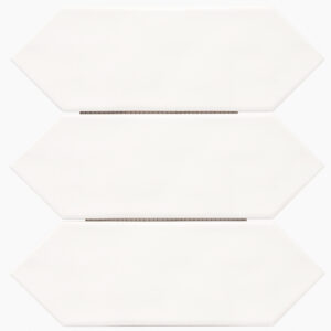 Forio 4" x 12" Picket White Glossy Porcelain Mosaic Tile
