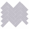 Forio 1.35" x 4.35" Herringbone Grey Glossy Porcelain Mosaic Tile