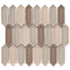 Forio 1.2" x 4.2" Picket Taupe Blend Glossy Porcelain Mosaic Tile