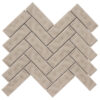 Forio 1.35" x 4.35" Herringbone Taupe Glossy Porcelain Mosaic Tile