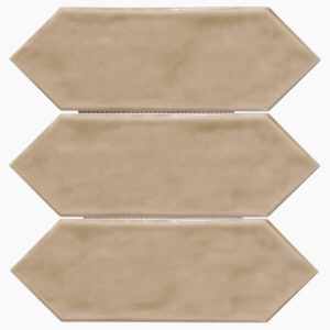 Forio 4" x 12" Picket Taupe Glossy Porcelain Mosaic Tile