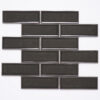 Century 2x6 Brick Black Porcelain Mosaic Tile