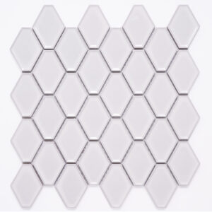 Century Clipped Diamond White Porcelain Mosaic Tile