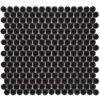 Rivonia 0.75 inch Black Matt Peny Round Mosaic Tile