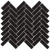 Rivonia Herringbone Black Matt Mosaic Tile