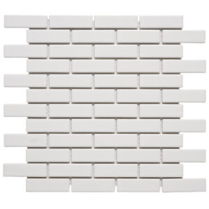 Rivonia 1x3 Brick White Glossy Mosaic Tile