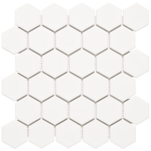 Rivonia 2x2 Honeycomb White Glossy Mosaic Tile
