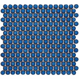 Villagio 0.75 inch Penny Round Blue Mosaic Tile