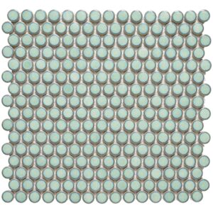 Villagio 0.75 inch Penny Round Green Mosaic Tile