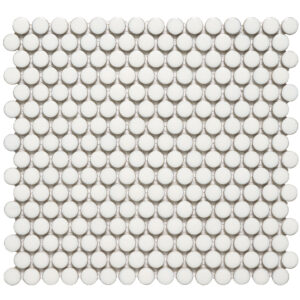 Villagio 0.75 inch Penny Round White Mosaic Tile