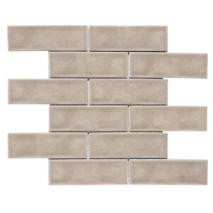 Forio 2" x 6" Brick Taupe Glossy Porcelain Mosaic Tile