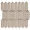 Forio 1.2" x 4.2" Picket Taupe Glossy Porcelain Mosaic Tile