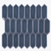 Forio 1.2" x 4.2" Picket Blue Glossy Porcelain Mosaic Tile