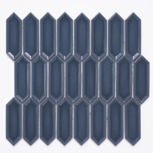 Forio 1.2" x 4.2" Picket Blue Glossy Porcelain Mosaic Tile