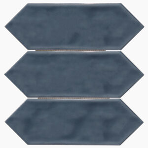 Forio 4" x 12" Picket Blue Glossy Porcelain Mosaic Tile