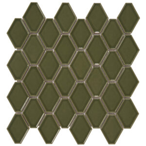 Century Clipped Diamond Green Porcelain Mosaic Tile