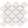 Arabesque 3.3" x 3.4" White Porcelain Glossy Mosaic Tile