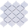 Arabesque 3.3" x 3.4" Light Blue Porcelain Glossy Mosaic Tile