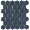 3D Hexagon 2" x 2" Blue Glossy Porcelain Mosaic Tile