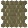 3D Hexagon 2" x 2" Green Glossy Porcelain Mosaic Tile