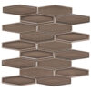 Honeycomb 1.5" x 4.9" Brown Glossy Porcelain Mosaic Tile