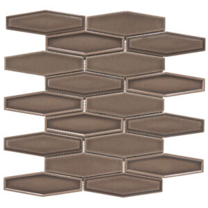 Honeycomb 1.5" x 4.9" Brown Glossy Porcelain Mosaic Tile