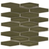 Honeycomb 1.5" x 4.9" Green Glossy Porcelain Mosaic Tile