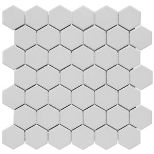 2'' x 2'' Hexagon Honeycomb Grey Matte Mosaic Tile