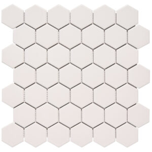 2'' x 2'' Hexagon Honeycomb White Matte Mosaic Tile
