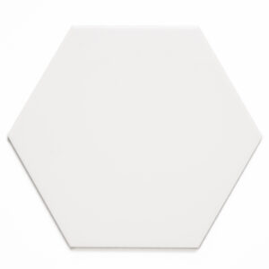10 inch Hexagon White Matt Porcelain Tile