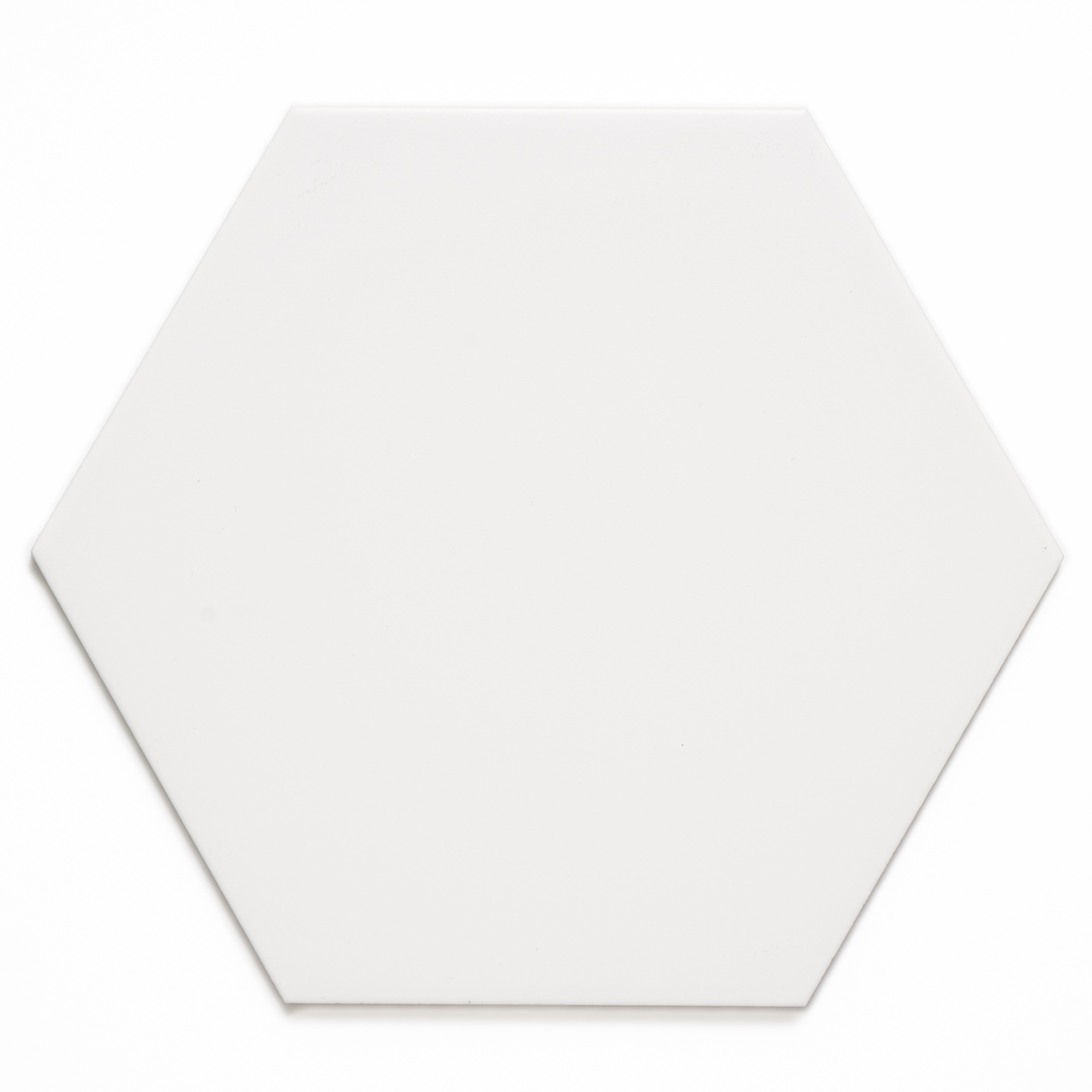 10 inch Hexagon White Matt Porcelain Tile