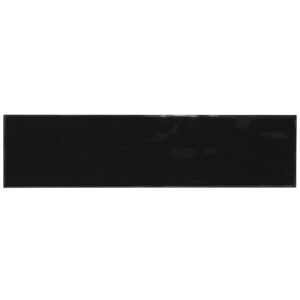 3" x 12" Porcelain Black Glossy Subway Tile