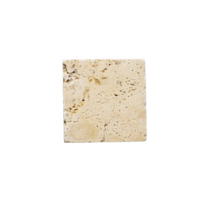 Ivory Travertine 4" x 4" Rustic Tumbled Tile