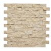 Ivory Travertine 1" x 2" Split Face Mosaic Tile