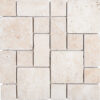 Ivory Travertine Roman Pattern Tumbled Mosaic Tile