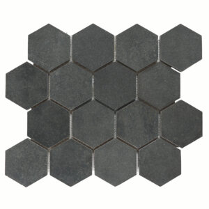 Vulcan Black 3 inch Hexagon Honed Mosaic Tile