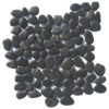 Coal Black Natural Stone Pebble Mosaic Tile