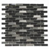 Silver Lead Random Brick Mosaic Tile