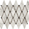 Carrara Marble Rhomoboid-Nero Honed Mosaic Tile