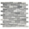 Arctic Silver Marble 1" x 2" Brick Polished Mosaic Tile
